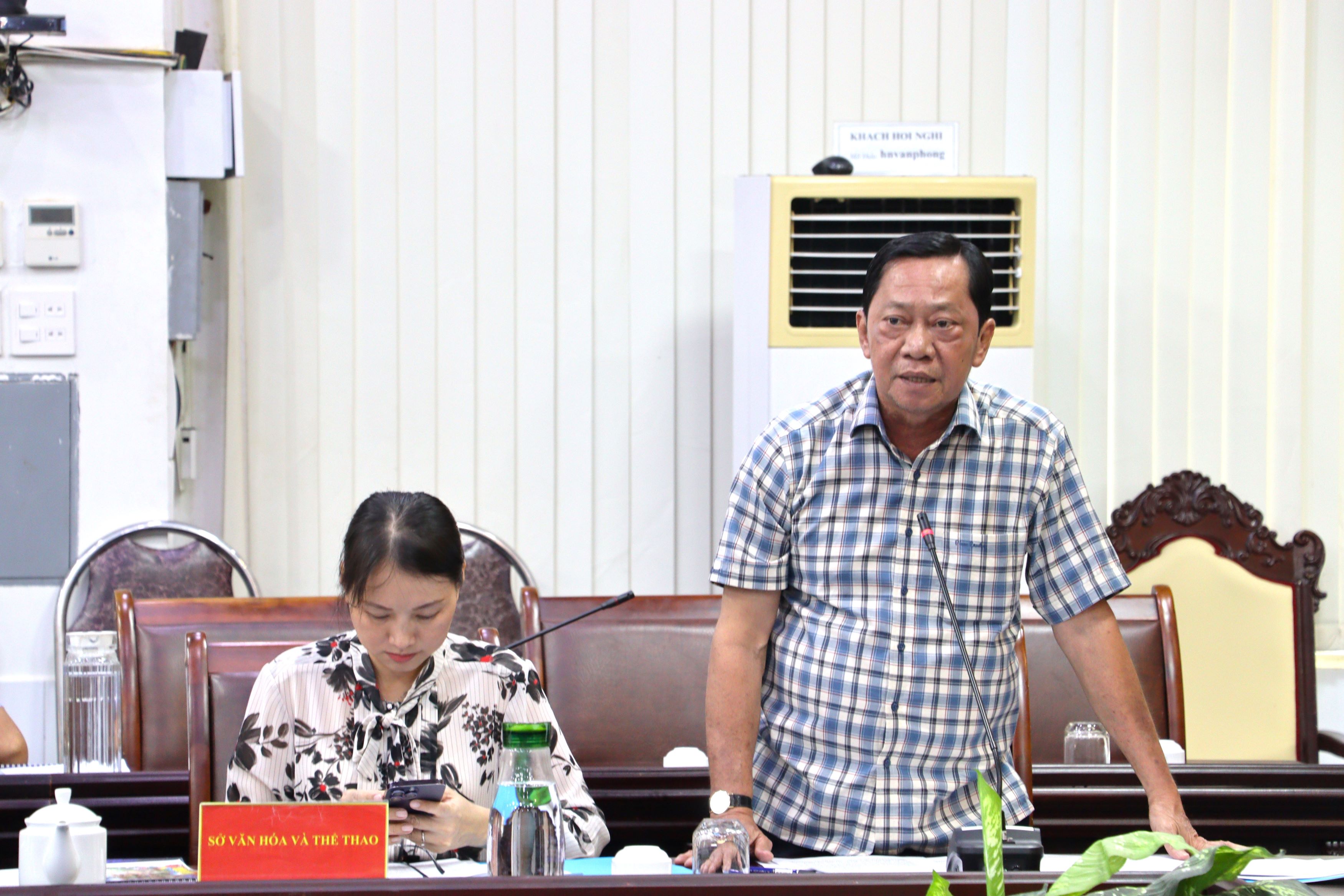 Giám đốc Sở Văn hóa và Thể thao Nguyễn Khánh Hiệp phát biểu tại buổi làm việc